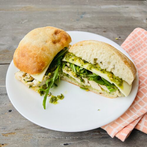 Grilled pesto chicken sandwiches