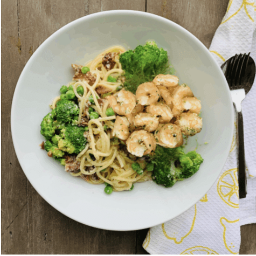 Shrimp spaghetti carbonara
